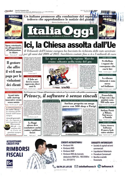 Italia oggi : quotidiano di economia finanza e politica